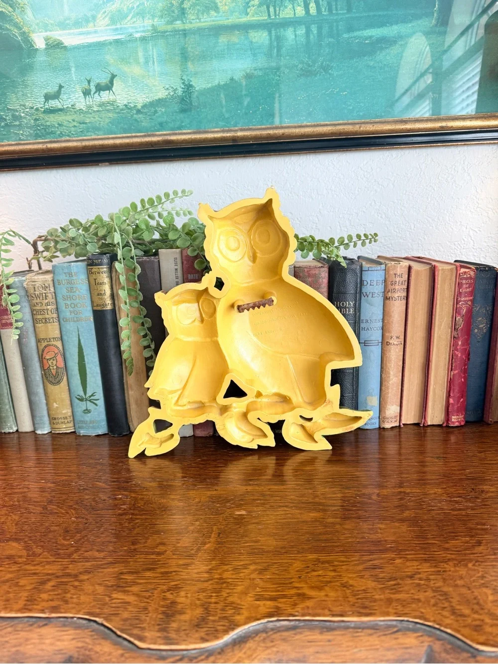 Vintage 1970s HOMCO Owl Wall Plaque • Mid‑Century Modern • Honey Brown